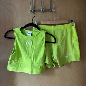Nike Ribbed cotton shorts and top set